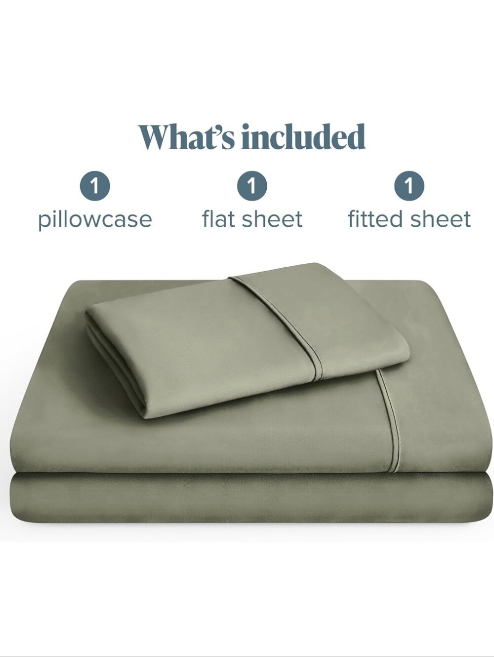 NEW - BARE HOME Soft Sage Green Sheet Set - 3PC Cotton-Blend Bedding Twin XL